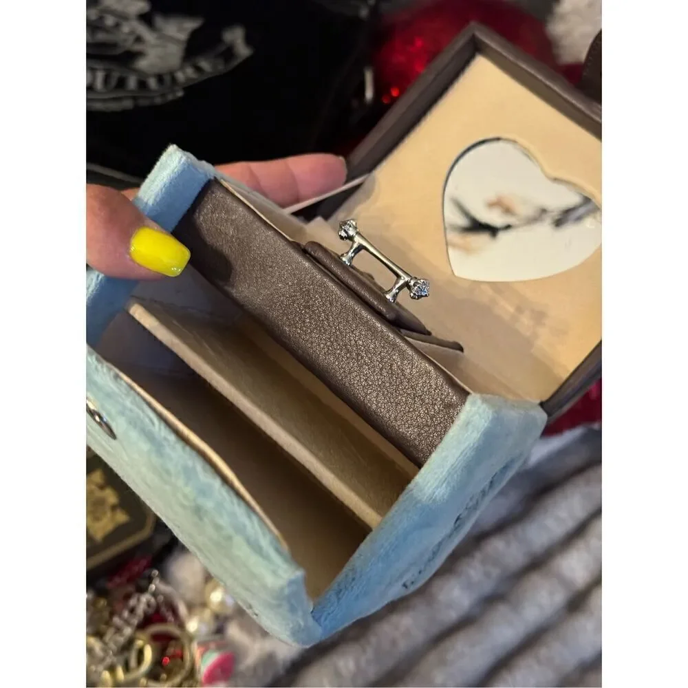 Juicy Couture vintage y2k velour square Jewelry Box bag pouch Case & Storage